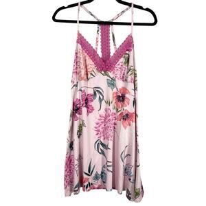 Secret Treasures, Size Medium, Floral Nightgown, Lace Racerback, Boho, Cottage